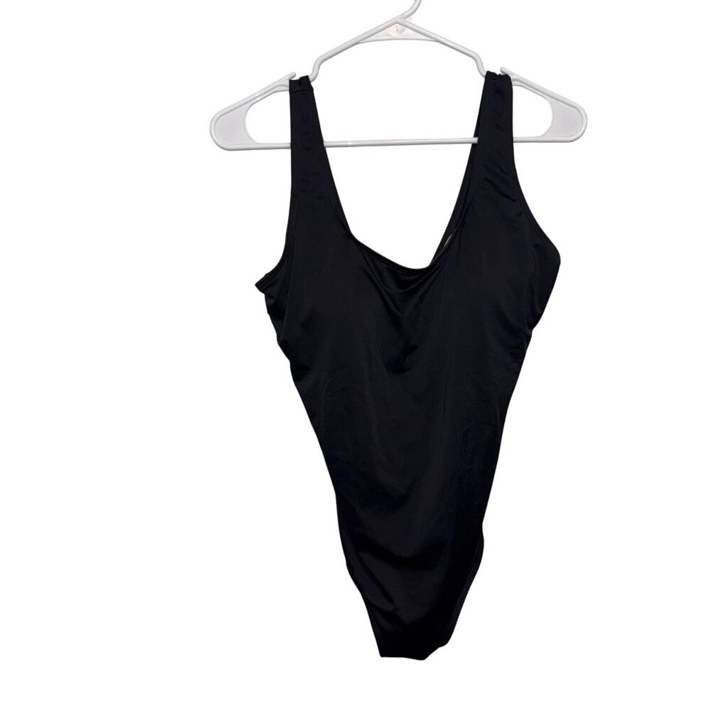 L.L. Bean Black One-Piece Swimsuit With Built-In Bra Size 14 Womens Swimwear